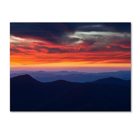 TRADEMARK FINE ART Pierre Leclerc 'Mount Mitchell Sunset' Canvas Art, 14x24 PL0055-C1424GG